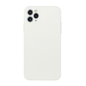 For iPhone 11 Pro Max Straight Edge Solid Color TPU Shockproof Case (White) (OEM)