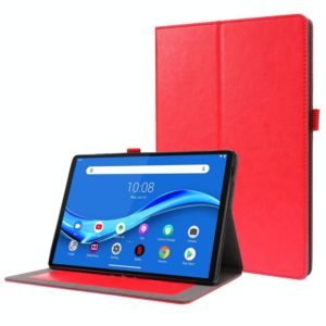 For Lenovo Tab M10 Crazy Horse Texture Horizontal Flip Leather Case with 2-folding Holder & Card Slot(Red) (OEM)