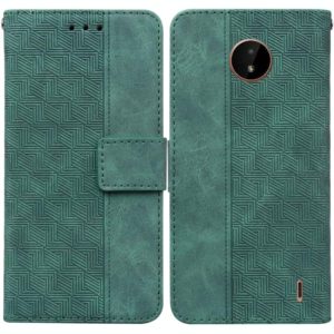 For Nokia C20 / C10 Geometric Embossed Leather Phone Case(Green) (OEM)