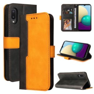For Samsung Galaxy A02 / M02 EU Version Business Stitching-Color Horizontal Flip PU Leather Case with Holder & Card Slots & Photo Frame(Orange) (OEM)