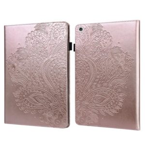 For Lenovo Tab M10 HD TB-605L X605F Peacock Embossed Pattern TPU + PU Horizontal Flip Leather Case with Holder & Card Slots & Wallet & Sleep / Wake-up Function(Rose Gold) (OEM)