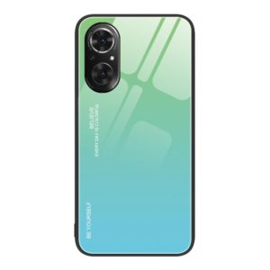 For Honor 50 SE Gradient Color Glass Phone Case(Green Cyan) (OEM)