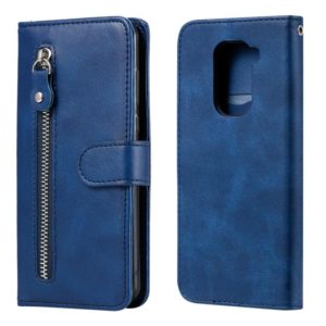 For Xiaomi Redmi Note 9 / 10X 5G Fashion Calf Texture Zipper Horizontal Flip Leather Case with Stand & Card Slots & Wallet Function(Blue) (OEM)