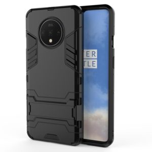 For OnePlus 7T Shockproof PC + TPU Protective Case with Holder(Black) (OEM)