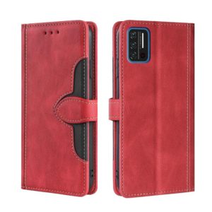 For UMIDIGI A7S Skin Feel Straw Hat Magnetic Buckle Leather Phone Case(Red) (OEM)