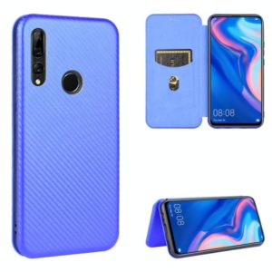 For Huawei P Smart Z / Y9 Prime (2019) Carbon Fiber Texture Horizontal Flip TPU + PC + PU Leather Case with Card Slot(Blue) (OEM)