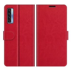 For TCL 20S / 20 5G / 20L R64 Texture Single Horizontal Flip Protective Case with Holder & Card Slots & Wallet& Photo Frame(Red) (OEM)