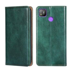 For Tecno Pop 4 Gloss Oil Solid Color Magnetic Leather Phone Case(Green) (OEM)