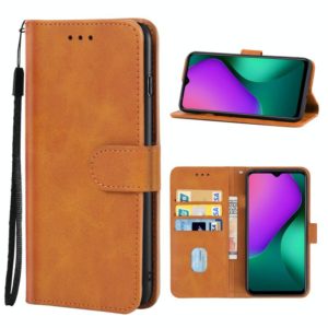 Leather Phone Case For Infinix Hot 10 Play / Smart 5 India X688B(Brown) (OEM)