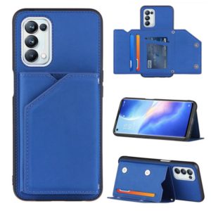 For OPPO A93 5G Skin Feel PU + TPU + PC Back Cover Shockproof Case with Card Slots & Holder & Photo Frame(Blue) (OEM)