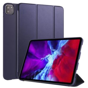 For iPad Pro 11 (2020) 3-folding Horizontal Flip PU Leather + Shockproof Honeycomb TPU Tablet Case with Holder(Dark Blue) (OEM)
