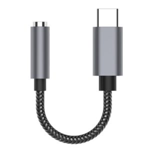TA14 USB-C / Type-C Male to 3.5mm Audio Female Straight Earphone Adapter (Grey) (OEM)
