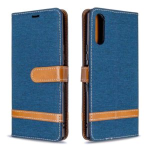 For Sony Xperia L4 Color Matching Denim Texture Horizontal Flip Leather Case with Holder & Card Slots & Wallet & Lanyard(Navy Blue) (OEM)