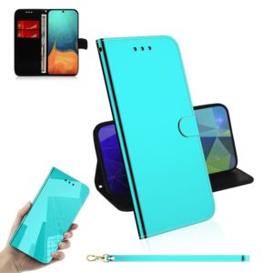 For Galaxy A71 Mirror-like Magnetic Attraction Horizontal Flip Leather Case with Lanyard, Support Holder & Card Slot & Wallet(Mint Green) (OEM)