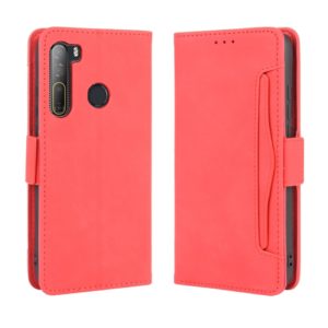 For HTC Desire 20 Pro Wallet Style Skin Feel Calf Pattern Leather Case ，with Separate Card Slot(Red) (OEM)