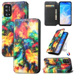 For Doogee N40 Pro CaseNeo Colorful Magnetic Leather Case with Holder & Card Slot & Wallet(Colorful Cloud) (OEM)