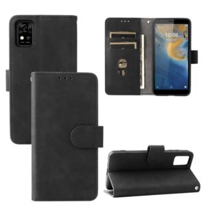 For ZTE Blade A31 Solid Color Skin Feel Magnetic Buckle Horizontal Flip Calf Texture PU Leather Case with Holder & Card Slots & Wallet(Black) (OEM)