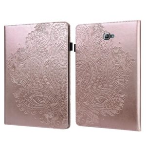 For Samsung Galaxy Tab A 10.1 (2016) T580 Peacock Embossed Pattern TPU + PU Horizontal Flip Leather Case with Holder & Card Slots & Wallet(Rose Gold) (OEM)