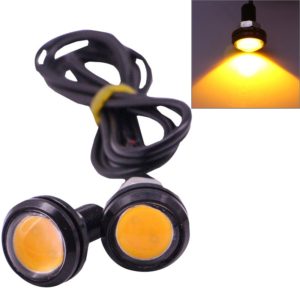 2 PCS 2x 3W 120LM Waterproof Eagle Eye Light Yellow LED Light for Vehicles, Cable Length: 60cm(Black) (OEM)