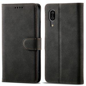 For Sharp Aquos Sense 3 Frosted Anti-theft Brush Horizontal Flip Leather Phone Case(Black) (OEM)
