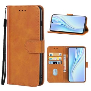 Leather Phone Case For Honor V40 Lite(Brown) (OEM)