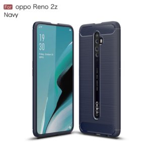 For OPPO Reno 2Z Brushed Texture Carbon Fiber TPU Case(Navy Blue) (OEM)