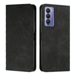 For Tecno Camon 18P / 18 Diamond Splicing Skin Feel Magnetic Leather Phone Case(Black) (OEM)