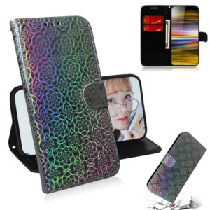 For Sony Xperia 10 Plus Solid Color Colorful Magnetic Buckle Horizontal Flip PU Leather Case with Holder & Card Slots & Wallet & Lanyard(Silver) (OEM)