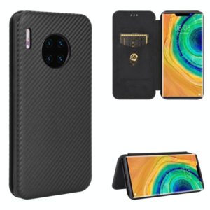 For Huawei Mate 30 Pro Carbon Fiber Texture Horizontal Flip TPU + PC + PU Leather Case with Card Slot(Black) (OEM)