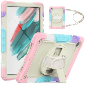 For Samsung Galaxy Tab A8 10.5 2021 X200 / X205 Silicone + PC Tablet Case(Beige + Camouflage Pink) (OEM)