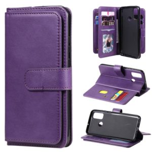 For Huawei P Smart(2020) Multifunctional Magnetic Copper Buckle Horizontal Flip Solid Color Leather Case with 10 Card Slots & Wallet & Holder & Photo Frame(Purple) (OEM)
