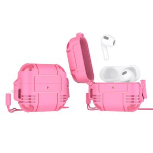 TPU Anti-full Earphone Protective Case with Lanyard For AirPods 3(Pink) (OEM)