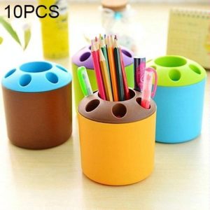 10 PCS Multi-function Creative Colour Pen Container Toothbrush Seat School Stationery Life Office Supplies, Random Color Delivery (OEM)
