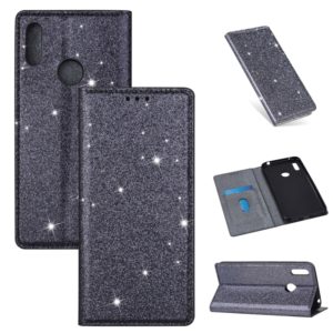 For Huawei Y6 (2019) Ultrathin Glitter Magnetic Horizontal Flip Leather Case with Holder & Card Slots(Gray) (OEM)