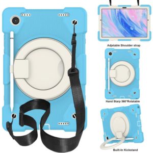 For Samsung Galaxy Tab A8 10.5 2021 Silicone + PC Full Body Protection Tablet Case With Holder & Strap(Sky Blue) (OEM)