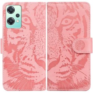 For OnePlus Nord CE 2 Lite 5G Tiger Embossing Pattern Horizontal Flip Leather Phone Case(Pink) (OEM)
