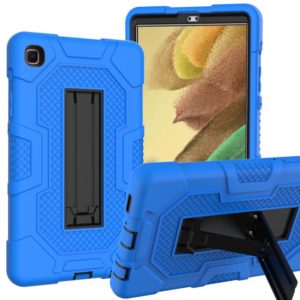 For Samsung Galaxy Tab A7 Lite T220 / T225 Contrast Color Robot Shockproof Silicone + PC Protective Case with Holder(Dark Blue Black) (OEM)