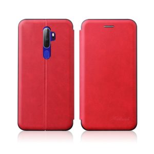 For OPPO A52 / A72 / A92 Integrated Electricity Pressing Retro Texture Magnetic TPU+PU Leather Case with Card Slot & Holder(Red) (OEM)