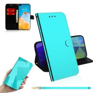 For Huawei P40 Imitated Mirror Surface Horizontal Flip Leather Case with Holder & Card Slots & Wallet & Lanyard(Mint Green) (OEM)
