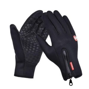 Outdoor Sports Hiking Winter Leather Soft Warm Bike Gloves For Men Women, Size:M (Black) (qepae) (OEM)