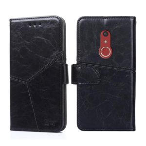 For Fujitsu Arrows Be4 Plus F-41B Geometric Stitching Horizontal Flip Leather Phone Case(Black) (OEM)