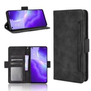 For OPPO Find X3 Lite / Reno5 5G Skin Feel Calf Pattern Horizontal Flip Leather Case with Holder & Card Slots & Photo Frame(Black) (OEM)
