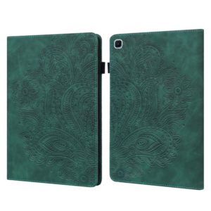 For Samsung Galaxy Tab S6 Lite P610 Peacock Embossed Pattern TPU + PU Horizontal Flip Leather Case with Holder & Card Slots & Wallet & Sleep / Wake-up Function(Green) (OEM)