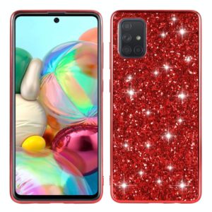 For Samsung Galaxy A41 Glitter Powder Shockproof TPU Protective Case(Red) (OEM)