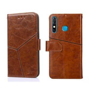 For Infinix Hot 8 / Hot 8 Lite Geometric Stitching Horizontal Flip Leather Phone Case(Light Brown) (OEM)