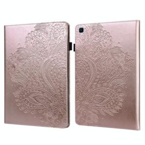 For Samsung Galaxy Tab A7 Lite Peacock Embossed Pattern Leather Tablet Case(Gold) (OEM)