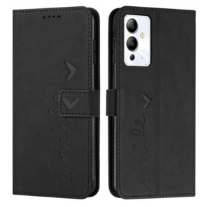 For Infinix Note 12i Skin Feel Heart Pattern Leather Phone Case(Black) (OEM)
