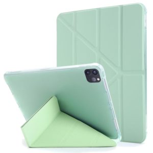 For iPad Pro 11 2022 / 2021 Multi-folding Horizontal Flip PU Leather + Shockproof TPU Tablet Case with Holder & Pen Slot(Green) (OEM)
