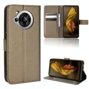 For Sharp Aquos R7 Diamond Texture Leather Phone Case(Brown) (OEM)