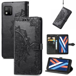 For Wiko Y52 Mandala Flower Embossed Flip Leather Phone Case(Black) (OEM)